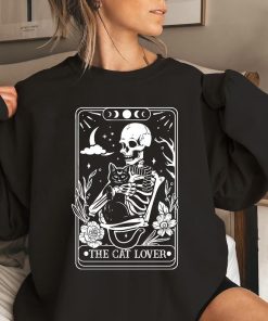 The Cat Lover Tarot Shirt | Tarot Card Shirt | Skeleton And Cat Shirt