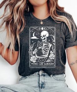 The Cat Lover Tarot Shirt | Tarot Card Shirt | Skeleton And Cat Shirt