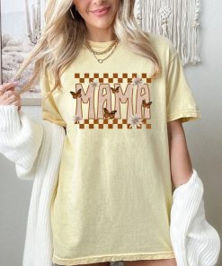 Comfort Colors® Checkered Butterfly Mama Shirt, Mothers Day Gift