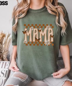 Comfort Colors® Checkered Butterfly Mama Shirt, Mothers Day Gift