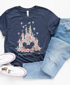 Disney Floral Castle Shirt, Vintage Disney Shirt