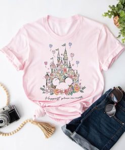 Disney Floral Castle Shirt, Vintage Disney Shirt