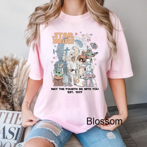 Vintage Disney Star Wars May the Fouth be with you Est 1977 Shirt