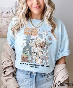 Vintage Disney Star Wars May the Fouth be with you Est 1977 Shirt