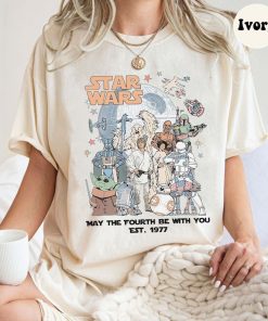 Vintage Disney Star Wars May the Fouth be with you Est 1977 Shirt