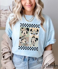 Minnie Safari Mode Comfort Colors Shirt, Checkered Mickey Shirt