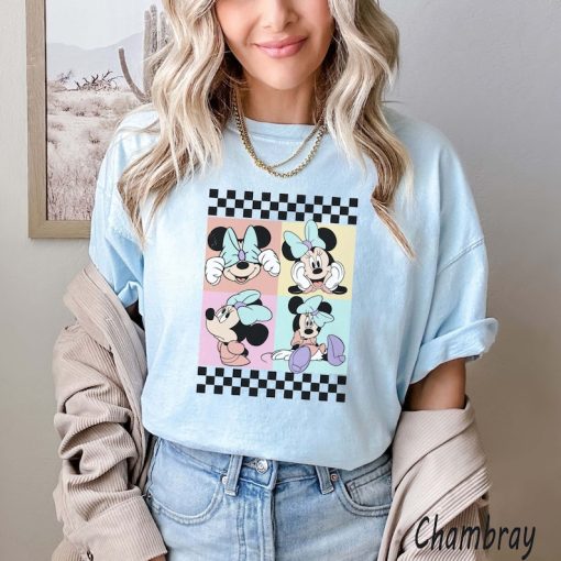 Minnie Mouse Checkered Comfort Colors Shirt, Minnie Checkered Shirt