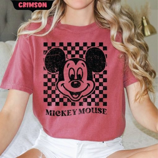 Checkered Mickey Comfort Colors Shirt, Retro Mickey Shirt