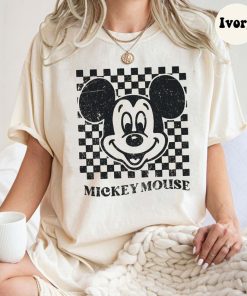 Checkered Mickey Comfort Colors Shirt, Retro Mickey Shirt