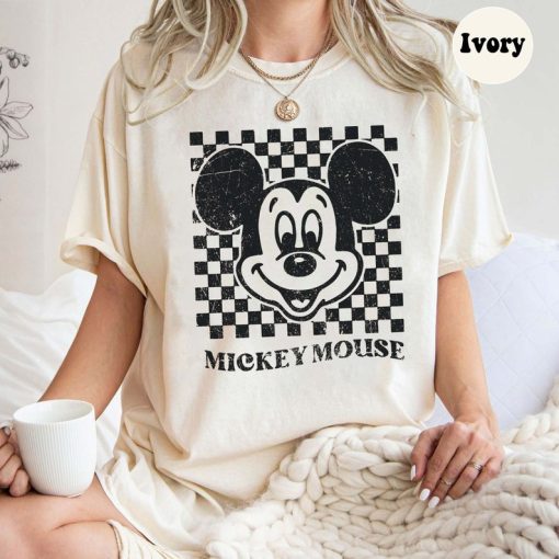 Checkered Mickey Comfort Colors Shirt, Retro Mickey Shirt