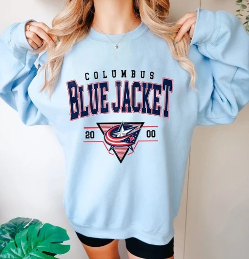 Vintage Columbus Blue Jacket Sweatshirt, Hockey Crewneck Shirt