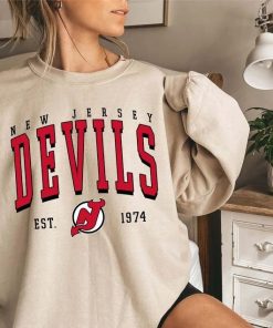 Vintage Style New Jersey Sweatshirt, New Jersey Devils Crewneck