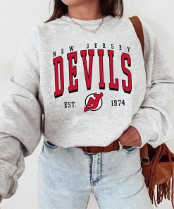 Vintage Style New Jersey Sweatshirt, New Jersey Devils Crewneck