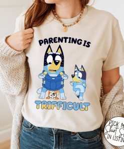 Parenting Is Trifficult Shirt, Blue Dog Parents Shirt