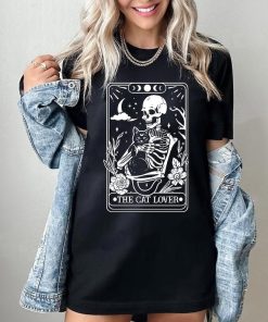 The Cat Lover Tarot Shirt | Tarot Card Shirt | Skeleton And Cat Shirt