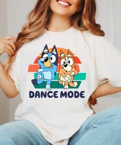 Dance Mode Bluey Vintage Style Unisex Tshirt, Bluey Family Retro Shirt