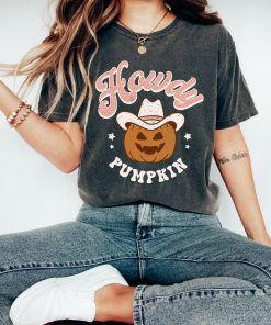 Retro Halloween Comfort Colors Shirt, Howdy Pumpkin Western Shirt