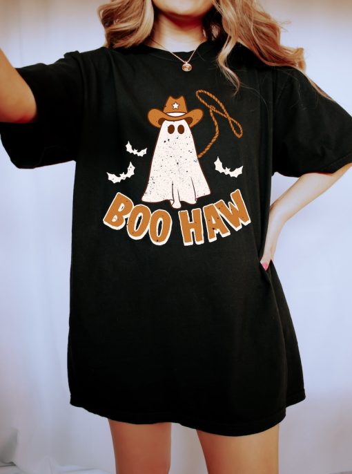 Retro Halloween Comfort Colors Shirt, Boo Haw Western Shirt