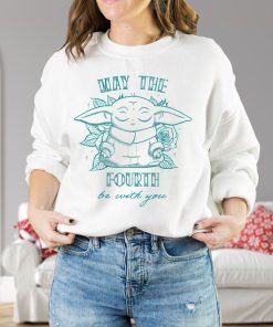 Star Wars May The Fourth Be With You Grogu Line Art T-Shirt