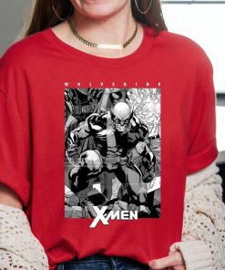 Marvel X-Men Wolverine Black & White Comic Panel T-Shirt