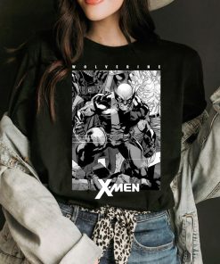 Marvel X-Men Wolverine Black & White Comic Panel T-Shirt