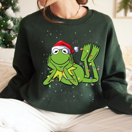 Disney Muppets Holiday The Kermit Frog Christmas Lights T-Shirt