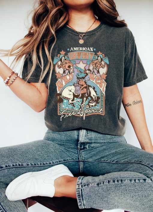 Western American Rodeo Shirt, Vintage Inspired Tee Shirt