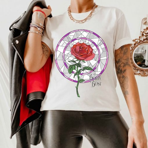 Disney Beauty & The Beast Rose Stained Glass Graphic T-Shirt