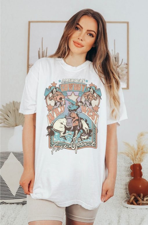 Western American Rodeo Shirt, Vintage Inspired Tee Shirt