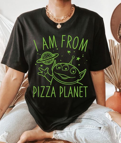 Disney Pixar Toy Story Neon Green Alien Pizza Planet T-Shirt