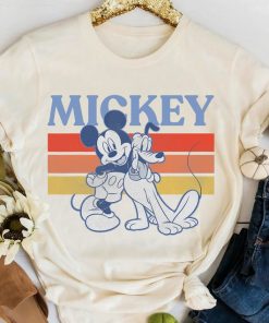 Disney Mickey And Friends Mickey And Pluto Retro Line T-Shirt