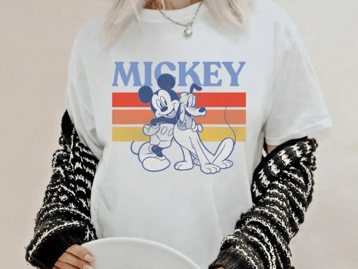 Disney Mickey And Friends Mickey And Pluto Retro Line T-Shirt