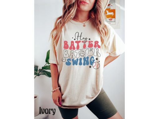 Comfort Colors® Hey Batter Batter Swing, Retro Baseball Shirt