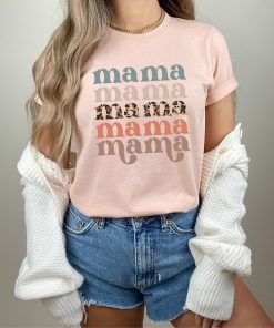 Retro Mama Shirt, Leopard Mama Shirt, Motherhood Shirt