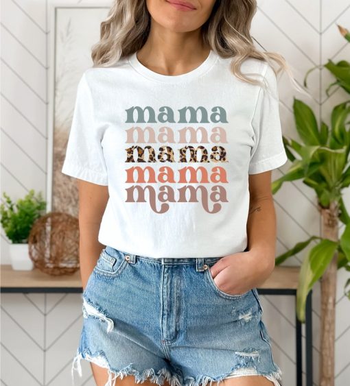 Retro Mama Shirt, Leopard Mama Shirt, Motherhood Shirt