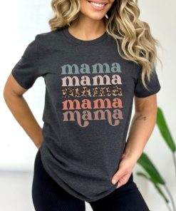 Retro Mama Shirt, Leopard Mama Shirt, Motherhood Shirt