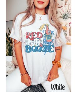 Comfort Colors® Red White & Booze Shirt, Retro 4th Of July Shirt