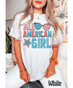 Comfort Colors® All American Girl Shirt, Retro 4th Of July Shirt