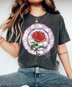 Disney Beauty & The Beast Rose Stained Glass Graphic T-Shirt