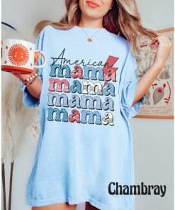 Comfort Colors® American Mama Shirt, Retro 4th Of July Shirt