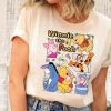 Disney Winnie The Pooh Group Shot Patterned Portrait Shirt, Pooh