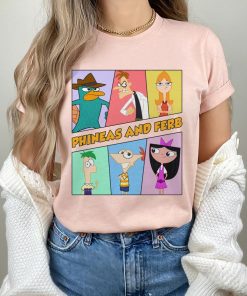 Disney Phineas and Ferb Retro 90s Group Characters T-Shirt, Phineas