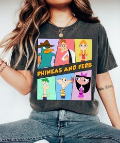 Disney Phineas and Ferb Retro 90s Group Characters T-Shirt, Phineas