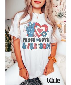 Comfort Colors® Peace Love Freedom, Retro USA Shirt