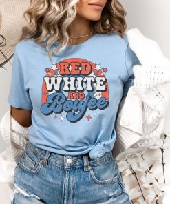 Red White and Boujee, Retro Groovy 4th of July Shirt