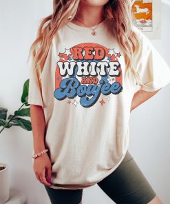 Red White and Boujee, Retro Groovy 4th of July Shirt