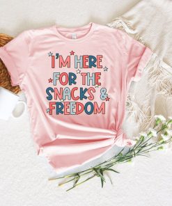 I'm Here For The Snacks and Freedom, Watercolor 4th of July Shirt