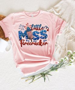 Little Miss Firecracker Shirt, 4th of July Shirt, Patriotic Shirt