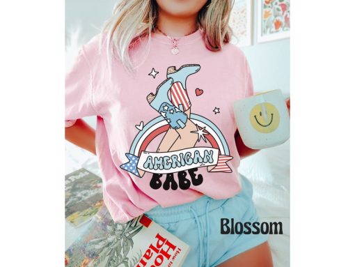 Comfort Colors® American Babe Shirt, Retro Groovy 4th of July Tee