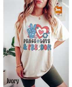 Comfort Colors® Peace Love Freedom, Retro USA Shirt